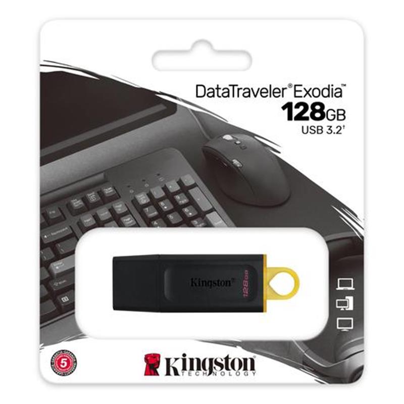 Kingston Technology DataTraveler Exodia USB flash drive 128 GB USB Type-A 3 2 Gen 1 3 1 Gen 1 Zwart