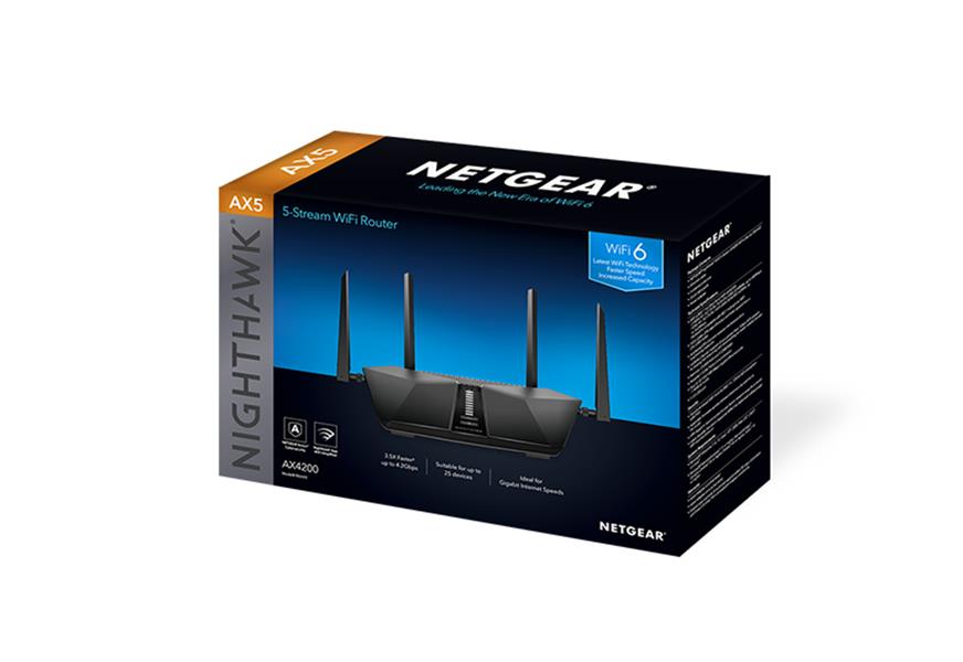 Netgear RAX43 draadloze router Gigabit Ethernet Dual-band (2.4 GHz / 5 GHz) Zwart