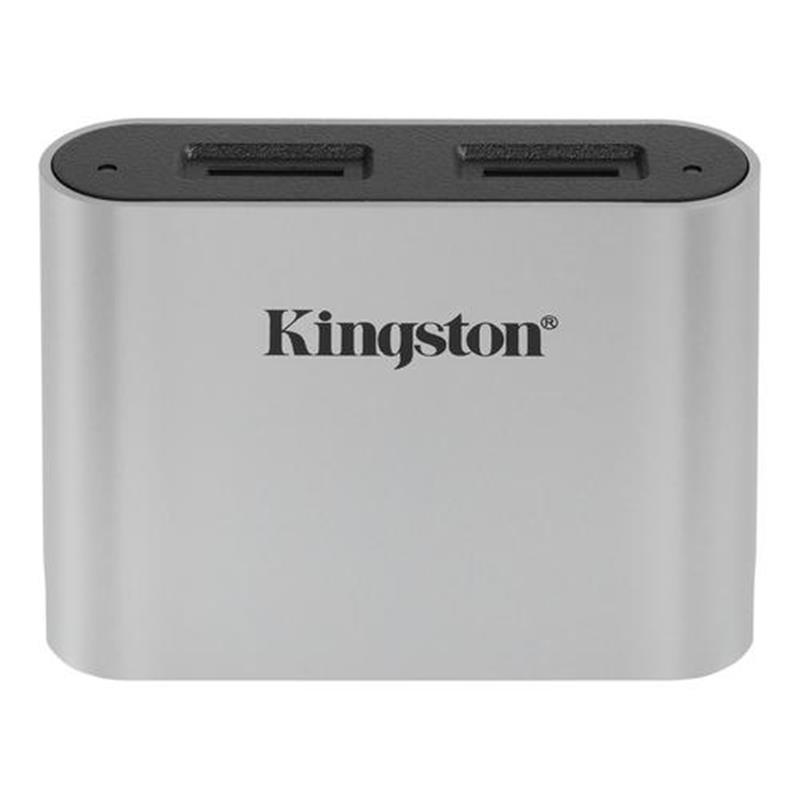 Kingston Technology Workflow microSD Reader geheugenkaartlezer USB 3 2 Gen 1 3 1 Gen 1 Type-C Zwart Zilver