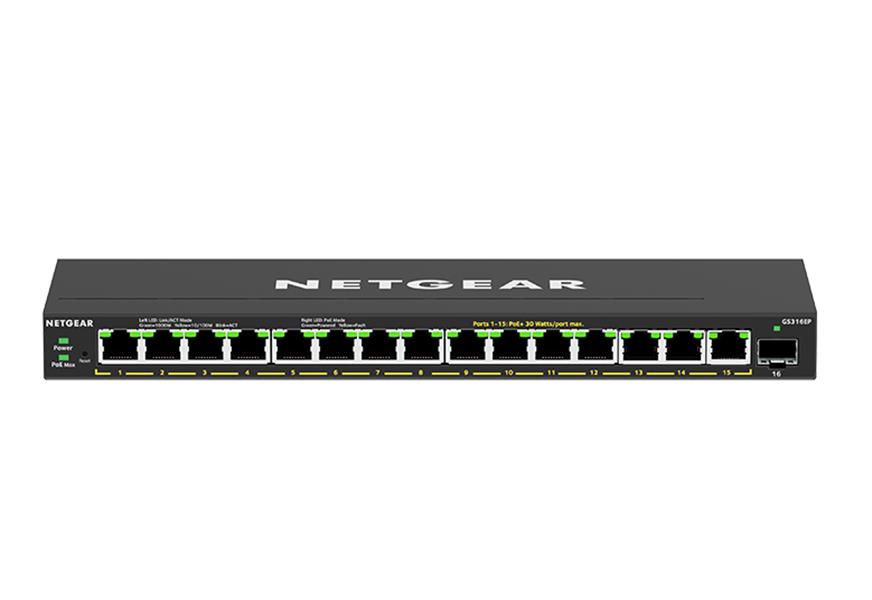 Netgear GS316EP-100PES netwerk-switch Managed Power over Ethernet (PoE) Zwart