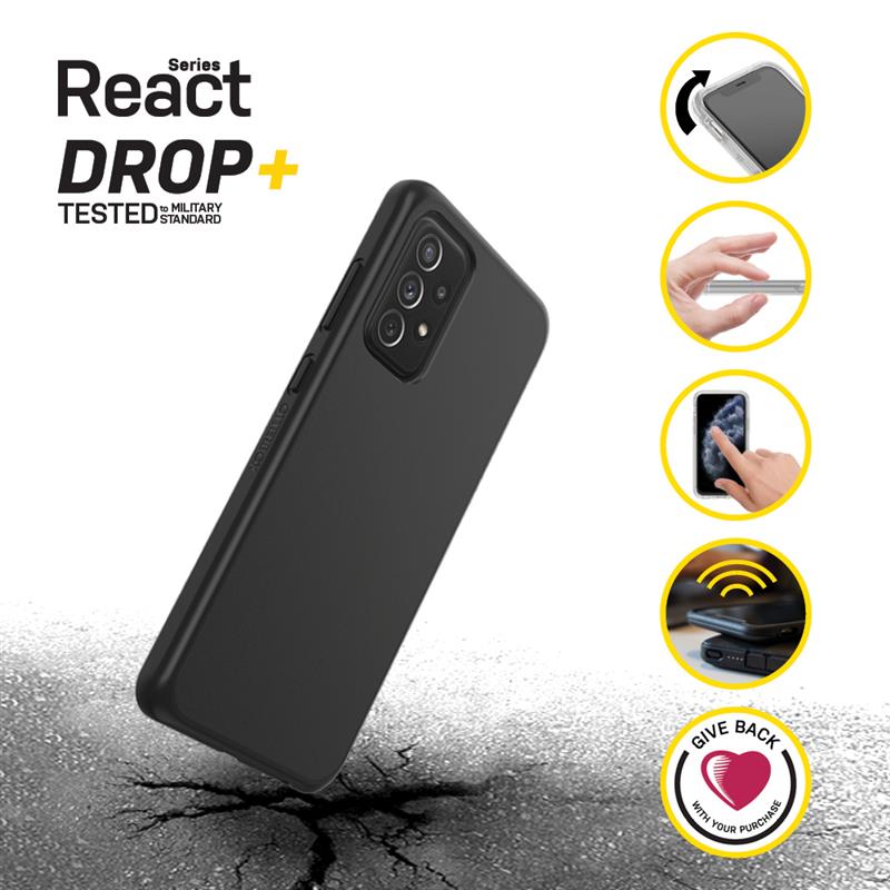 OtterBox React Series voor Samsung Galaxy A72, zwart