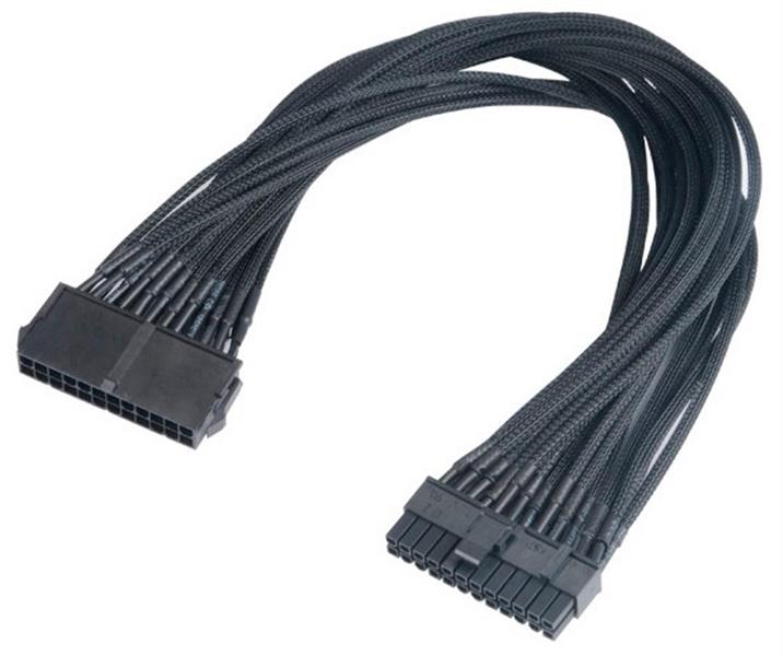 Akasa Flexa p24 black fully braided 24 pin atx psu 40cm extension cable *MBM *MBF