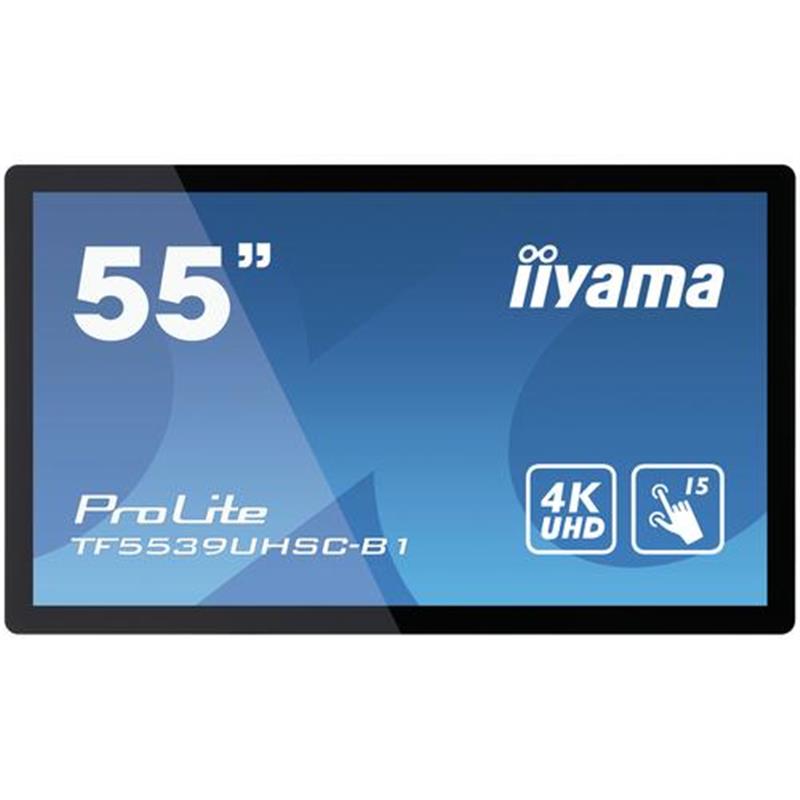 iiyama ProLite touch screen-monitor 139 7 cm 55 3840 x 2160 Pixels Multi-touch Multi-gebruiker Zwart