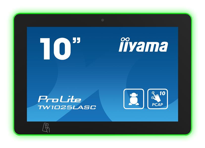 iiyama TW1025LASC-B1PNR beeldkrant Kiosk-ontwerp 25,6 cm (10.1"") LED Wifi 450 cd/m² HD Zwart Touchscreen Type processor Android 24/7