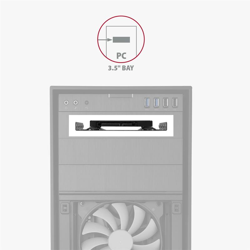 Axagon RHD-125B Halterahmen für 1x 2.5\"" im 3.5\"" Slot - grau Grijs Metaal