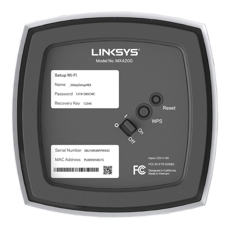 Linksys MX4200 Tri-band (2.4 GHz / 5 GHz / 5 GHz) Wi-Fi 6 (802.11ax) Wit 4 Intern