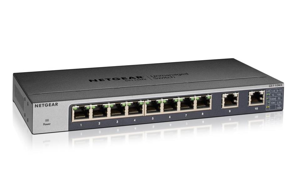 Netgear GS110MX Unmanaged 10G Ethernet (100/1000/10000) Zwart