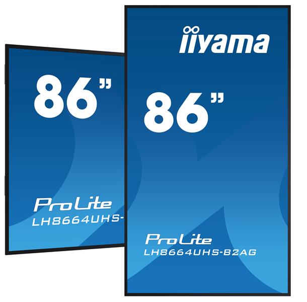 iiyama LH8664UHS-B2AG beeldkrant Digitale signage flatscreen 2,18 m (86"") Wifi 500 cd/m² 4K Ultra HD Zwart Type processor Android 24/7