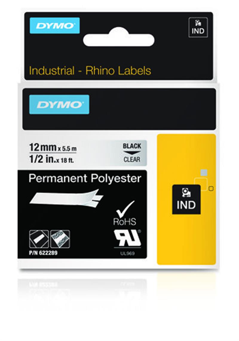 DYMO 622289 labelprinter-tape Zwart op zilver