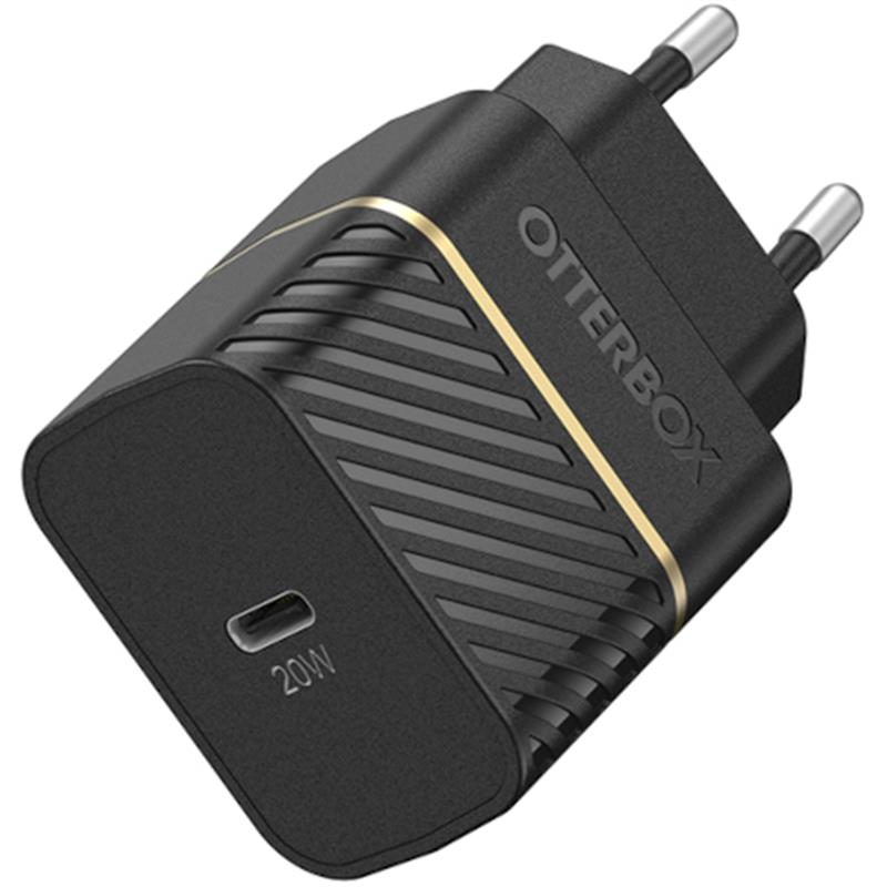 OtterBox EU Wall Charger 20W - 1X USB-C 20W USB-PD + USB C-C Cable 1m, zwart