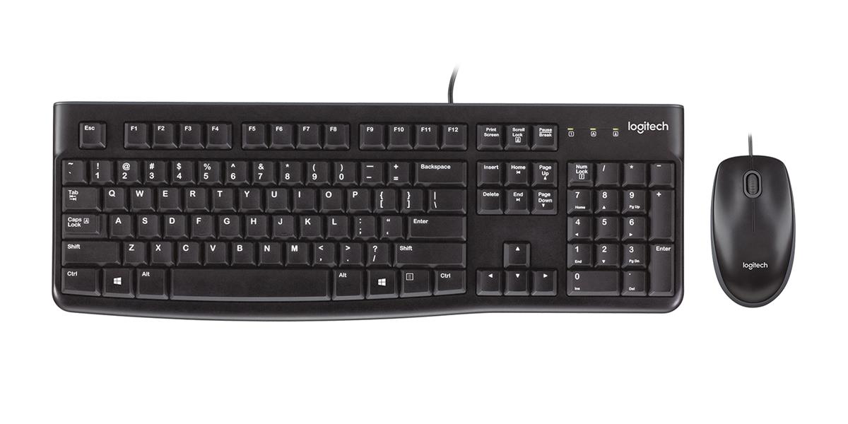 Logitech MK120 toetsenbord USB Scandinavisch Zwart