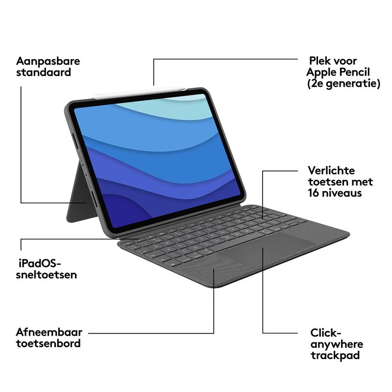 Logitech Combo Touch for iPad Pro 11-inch (1st, 2nd, and 3rd generation)