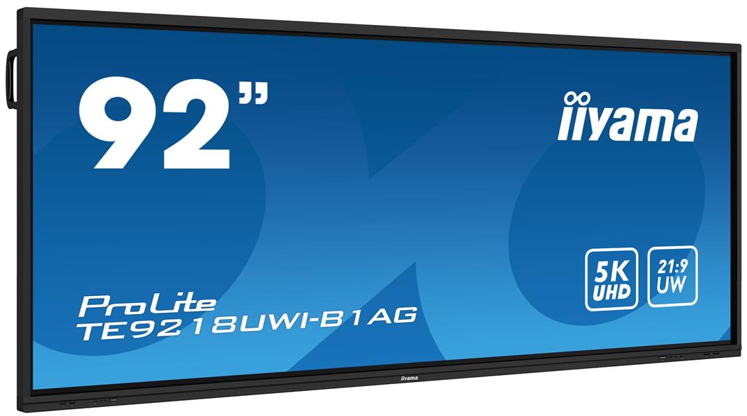 iiyama TE9218UWI-B1AG beeldkrant Digitale signage flatscreen 2,32 m (91.5"") LED Wifi 500 cd/m² 5K Ultra HD Zwart Touchscreen Type processor Android 1