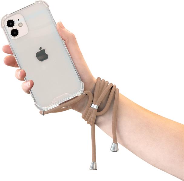 Mobiparts Lanyard Case Apple iPhone 12 Mini Nude Cord