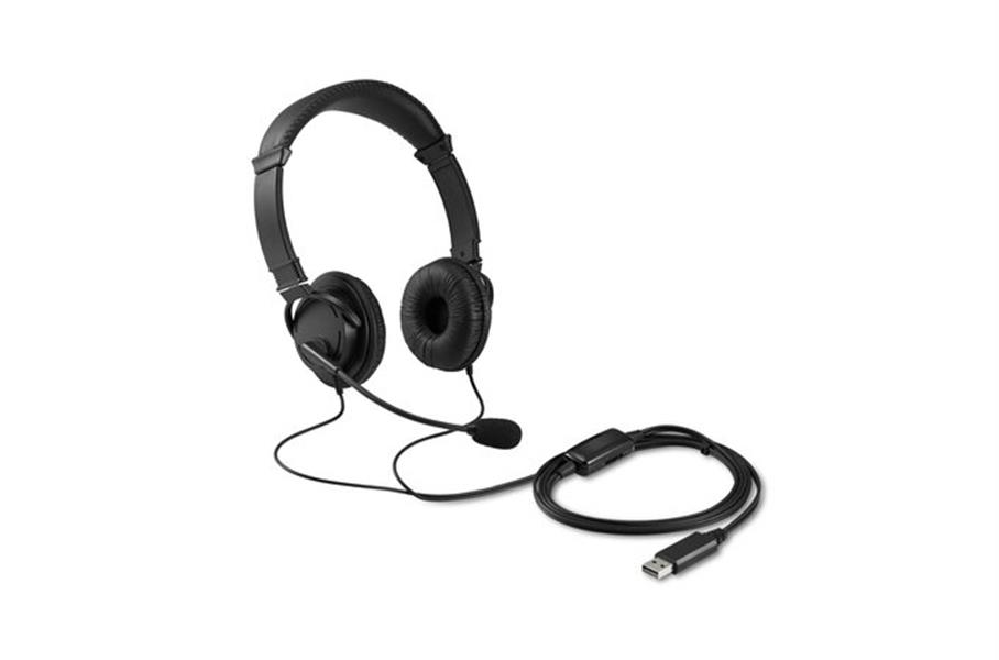 Kensington K33065WW hoofdtelefoon/headset Bedraad Hoofdband Kantoor/callcenter USB Type-A Zwart