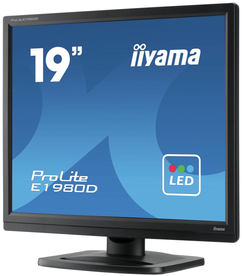 iiyama ProLite E1980D-B1 LED display 48,3 cm (19"") 1280 x 1024 Pixels XGA Zwart