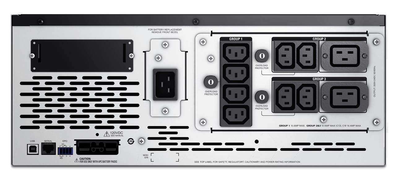 APC Smart-UPS X SMX2200RMHV2U Noodstroomvoeding - 8x C13, 2x C19 uitgang, USB, 2200VA