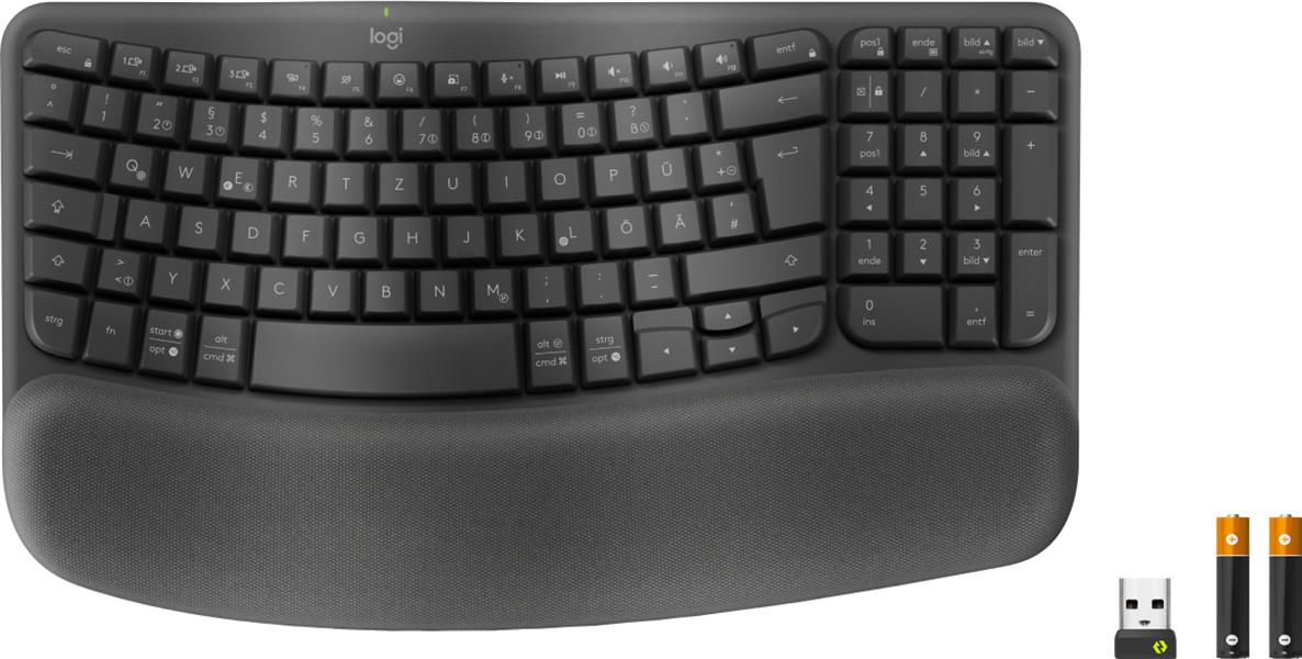 Logitech Wave Keys for Business toetsenbord RF-draadloos + Bluetooth QWERTZ Duits Grafiet