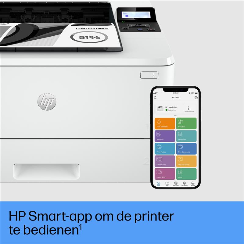 HP LaserJet Pro 4002dn printer, Print, Dubbelzijdig printen; Eerste pagina snel gereed; Energiezuinig; Compact formaat; Optimale beveiliging