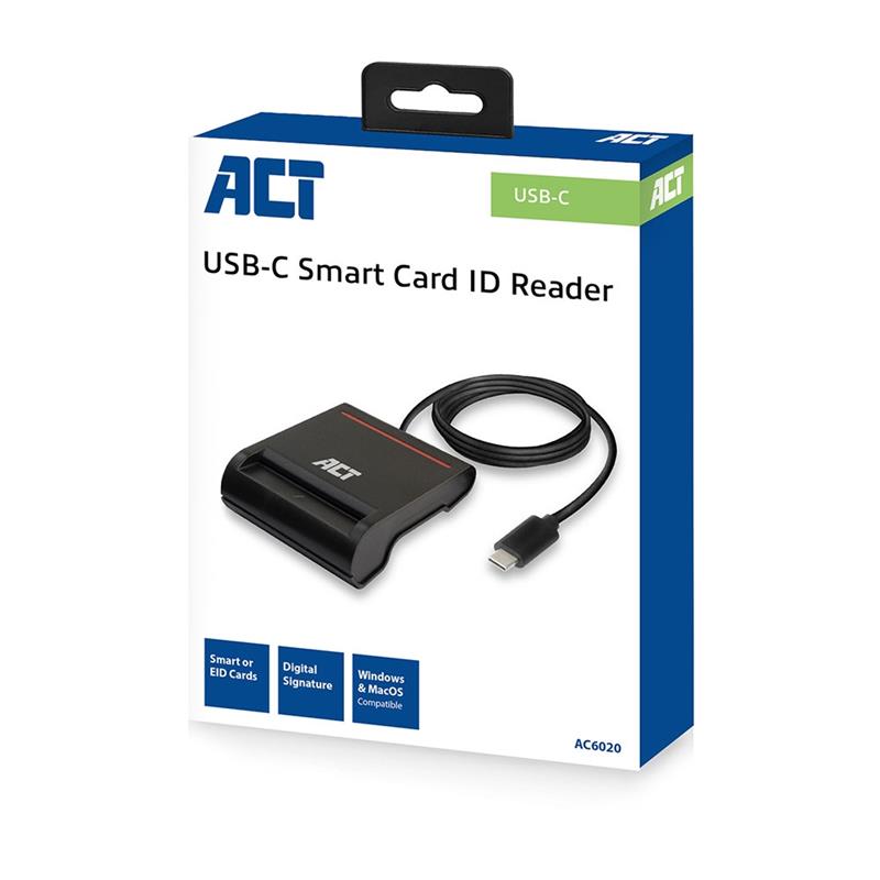 ACT AC6020 smart card reader Binnen USB USB 2.0 Zwart