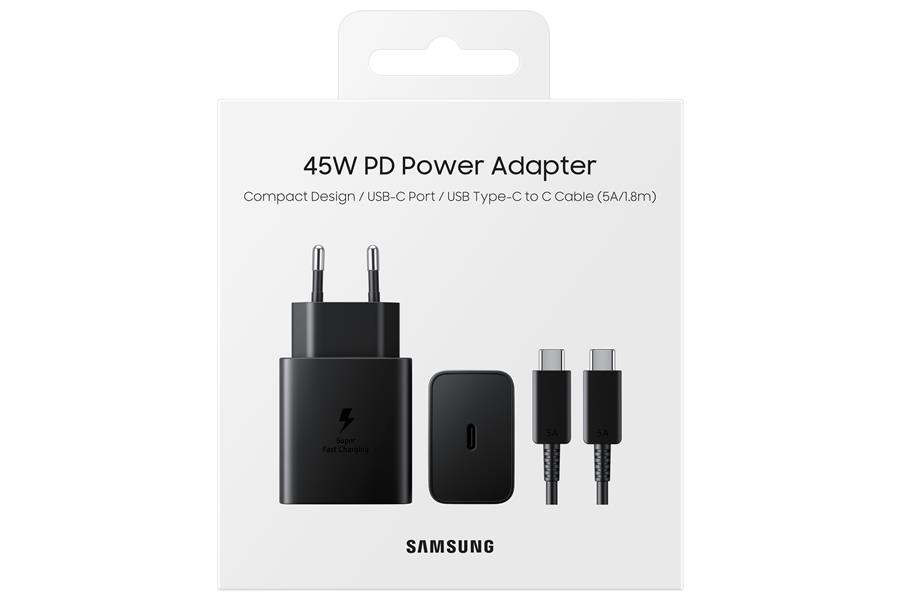 Samsung USB-C Wall Charger 45W PD Black incl USB-C to USB-C cable 1m