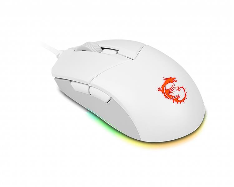 MSI CLUTCH GM11 WHITE muis Ambidextrous USB Type-A Optisch 5000 DPI