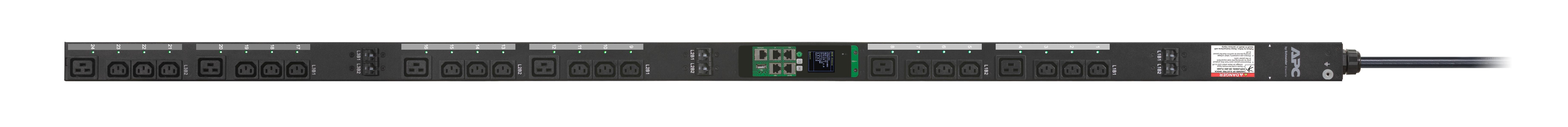 APC Easy PDU EPDU1232SMBO, Metered-By-Outlet with Switching, 0U, 32A, 400V, (18x)C13 & (6x)C19, IEC60309 32A 3Fase stekker