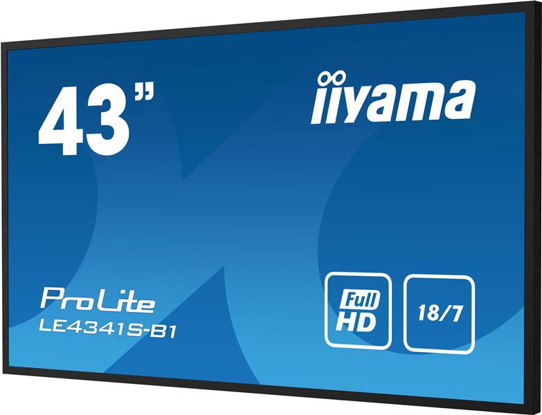 iiyama LE4341S-B1 beeldkrant Digitale signage flatscreen 108 cm (42.5"") LCD 350 cd/m² Full HD Zwart 18/7