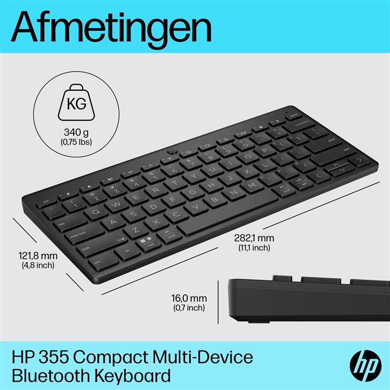 HP 355 compact Bluetooth-toetsenbord voor meerdere apparaten