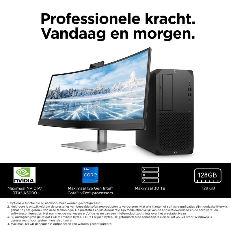 HP Z2 G9 i7-12700 Tower Intel® Core™ i7 32 GB DDR5-SDRAM 512 GB SSD Windows 11 Pro Workstation Zwart