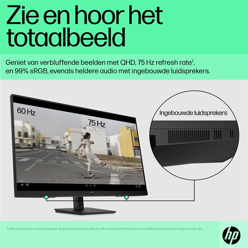 HP P32u G5 80 cm (31.5"") 2560 x 1440 Pixels Quad HD Zwart