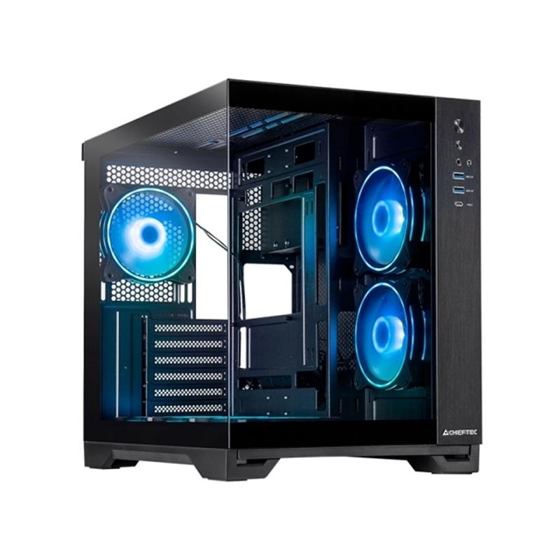 Chieftec Visio GM-30B-TG-OP schwarz Tempered Glass x 2 kubus Zwart
