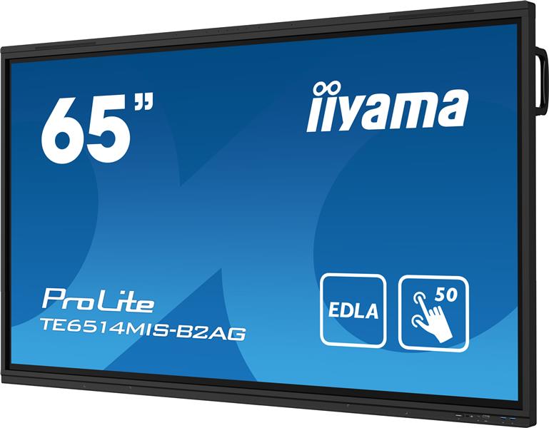 iiyama PROLITE TE6514MIS-B2AG Digitale signage flatscreen 165,1 cm (65"") Wifi 435 cd/m² 4K Ultra HD Zwart Touchscreen Type processor Android 24/7