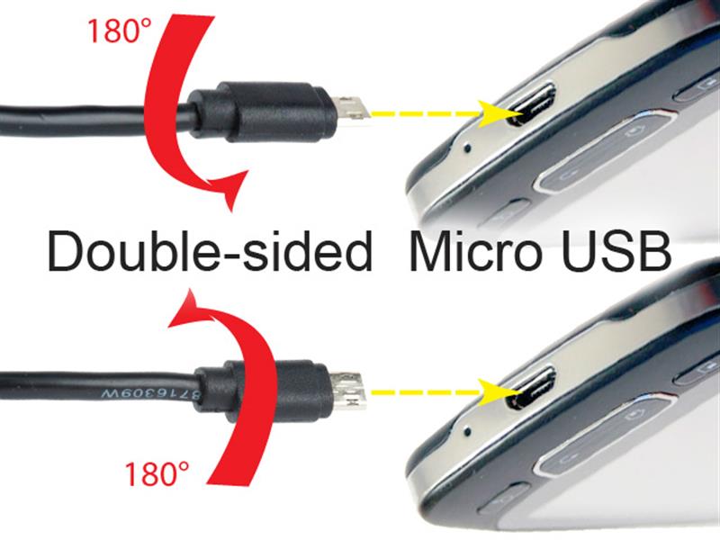 Dubbelzijdige USB - micro USB kabel 1 8 meter