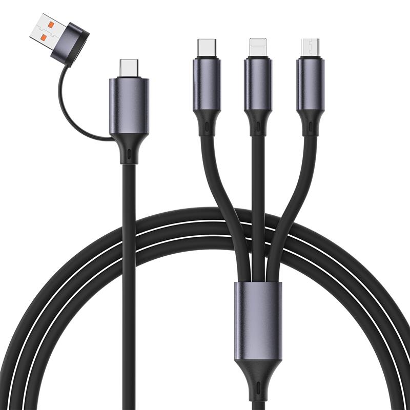 Premium siliconen USB 4-in-1 oplaadkabel 1 5 m