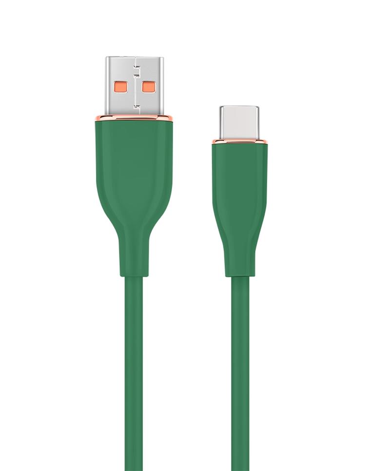 Premium siliconen USB-type-C oplaad- en datakabel 1 5 m Middernachtgroen