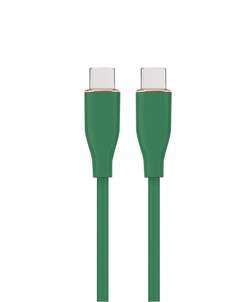 Premium siliconen USB Type-C naar 8-pins oplaad- en datakabel 1 5 m Midnight Green