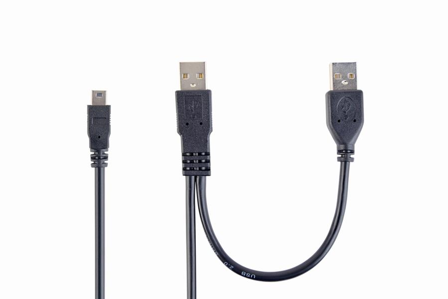 Dubbele USB A naar Mini-USB kabel 0 9 m