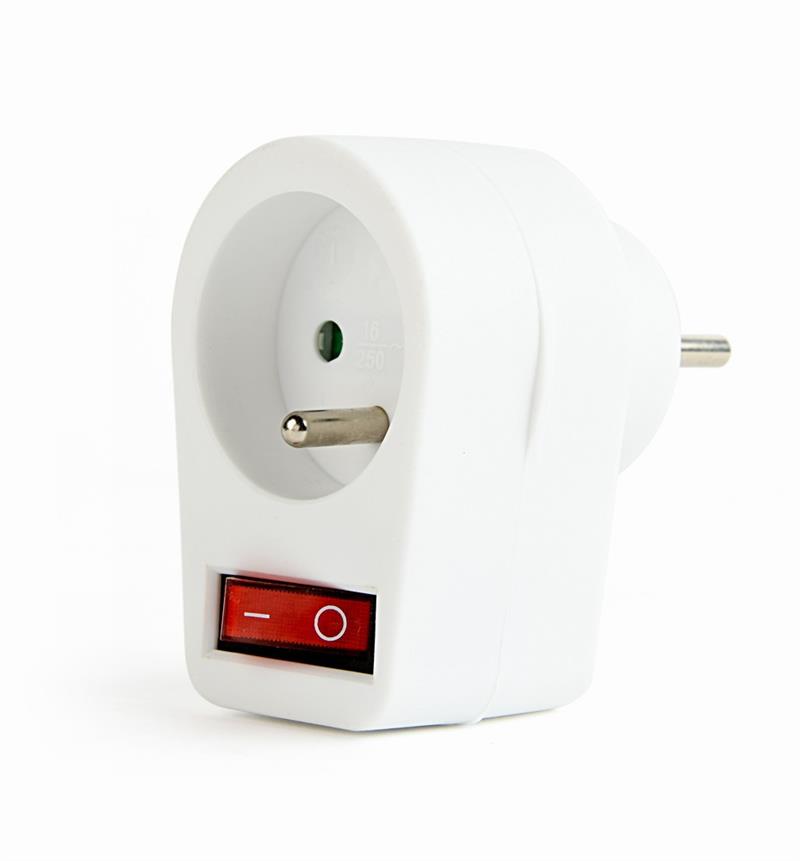 Switchable plug-in French AC socket white