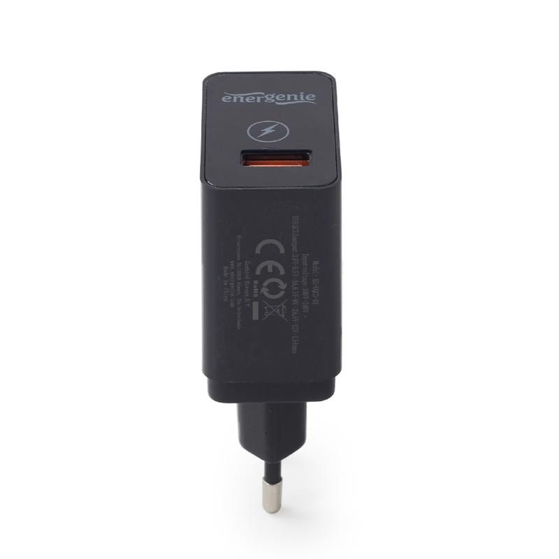 USB snellader QC3 0 zwart 1-poort
