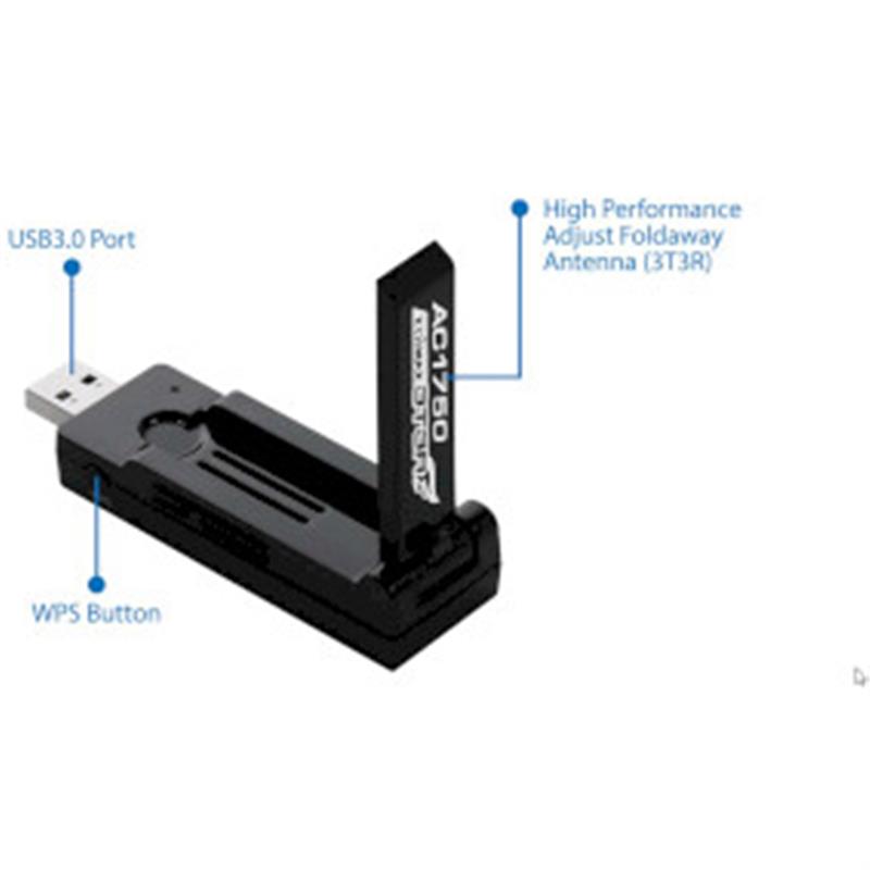 Draadloze USB-Adapter AC1200 Wi-Fi Zwart