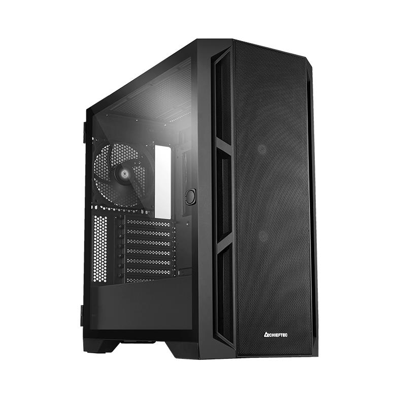 Chieftec Apex Air Black E-ATX Gaming case T Glass w Mesh front panel 3 x PWM Fan