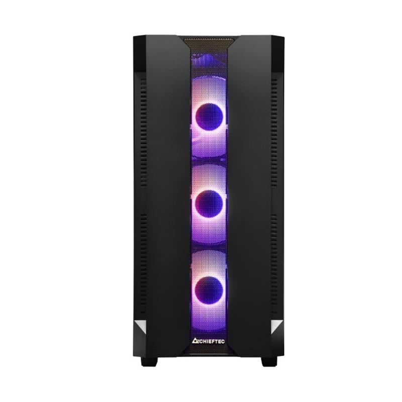 Chieftec Hunter Black ATX Gaming case T Glass 4xRGB fan