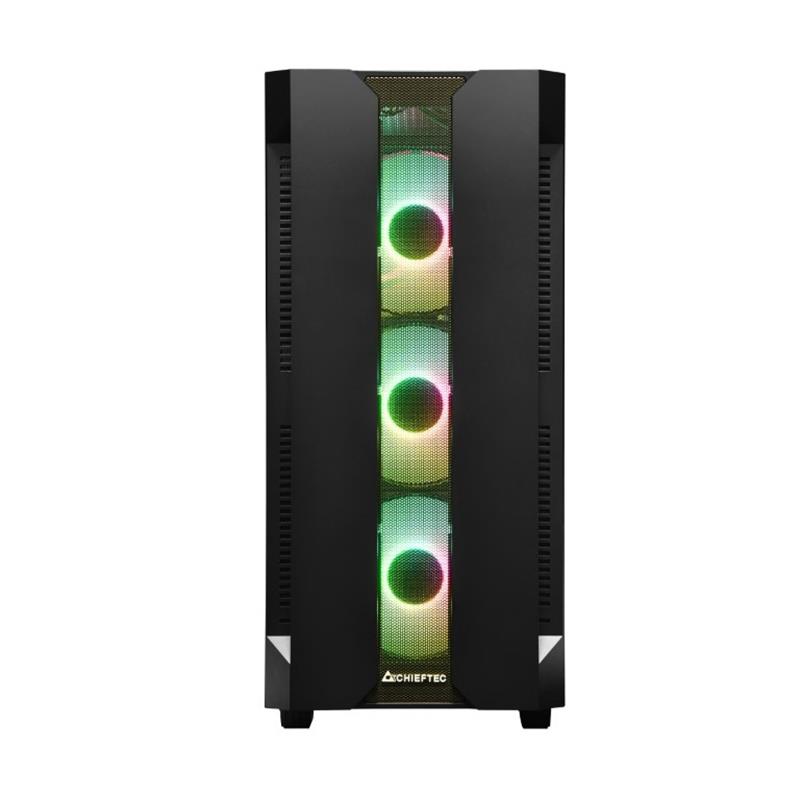 Chieftec Hunter Black ATX Gaming case T Glass 4xRGB fan