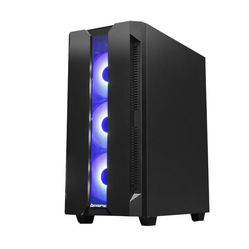 Chieftec Hunter Black ATX Gaming case T Glass 4xRGB fan