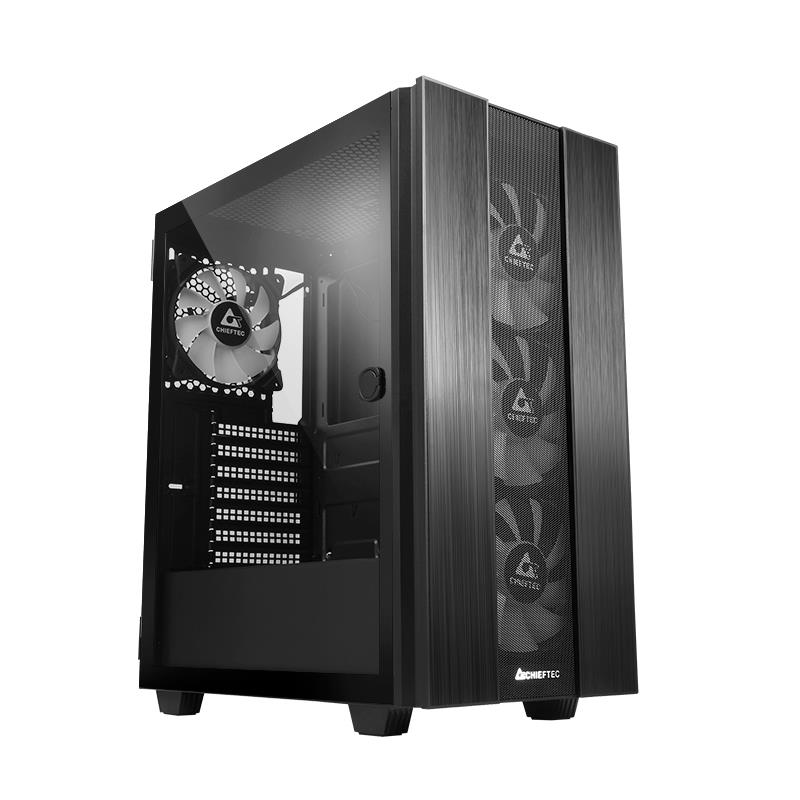 Chieftec Hunter 2 Black ATX Gaming case T Glass 4xRGB fan w USB Type C