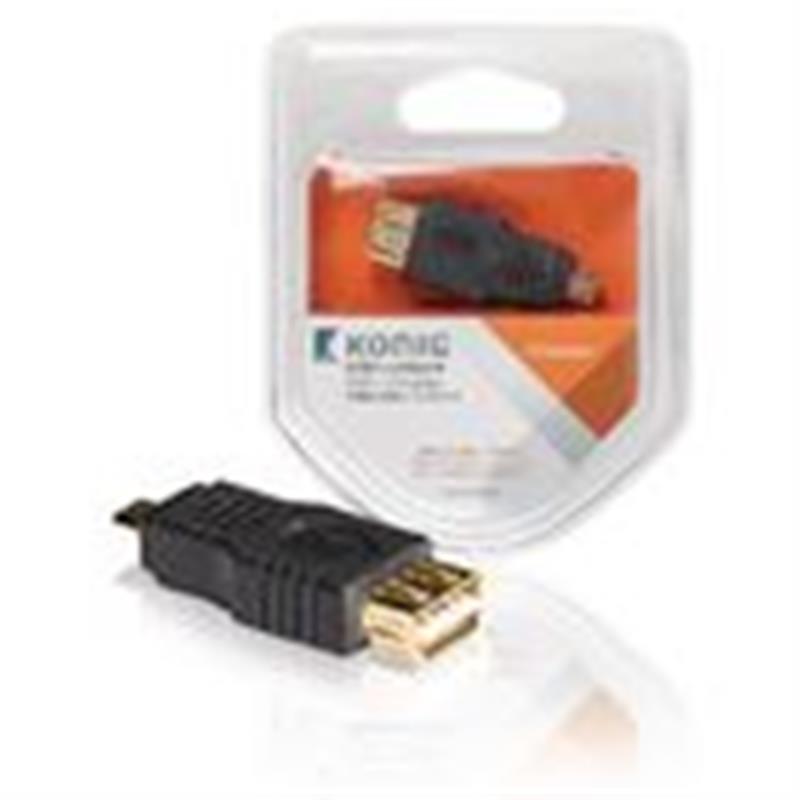 USB 2.0-Adapter Micro-B Male - USB A Female Antraciet