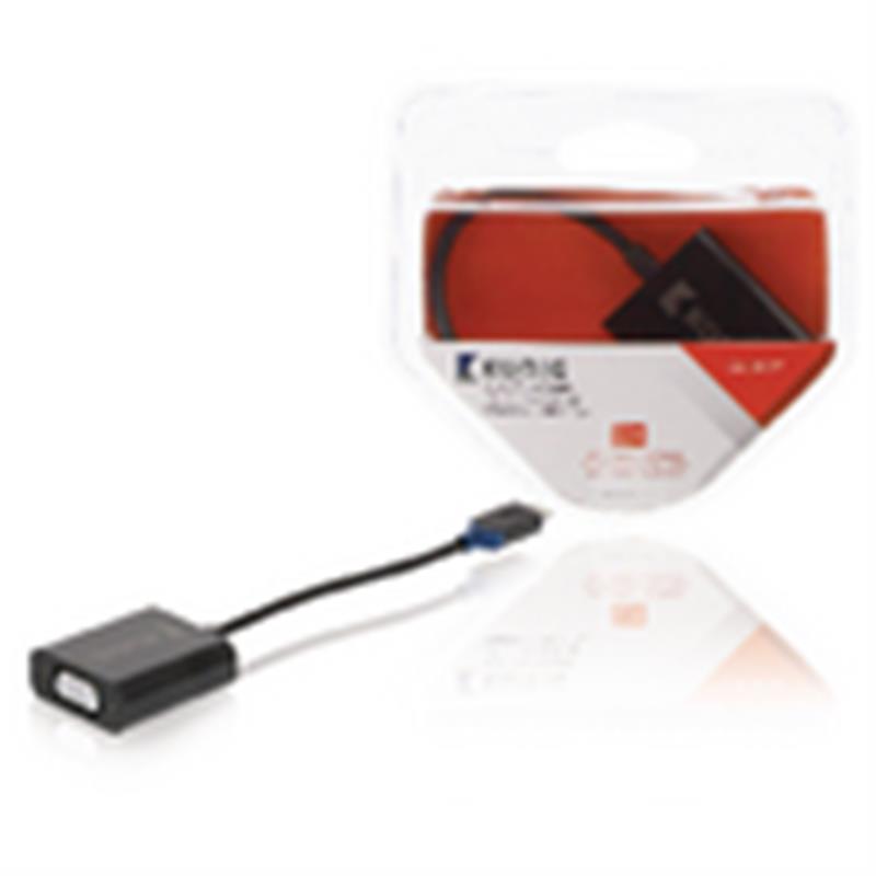 Adapter USB-C Male - VGA Female 15-Pins Antraciet