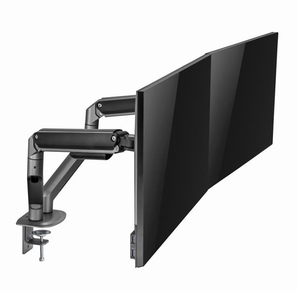 Full-motion dubbele monitorarm met gasveer 17 -35 