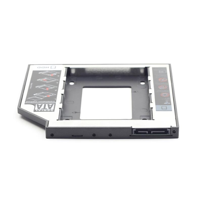 Montageframe voor 2 5 HDD of SSD in een 5 25 SATA slim bay 12 mm